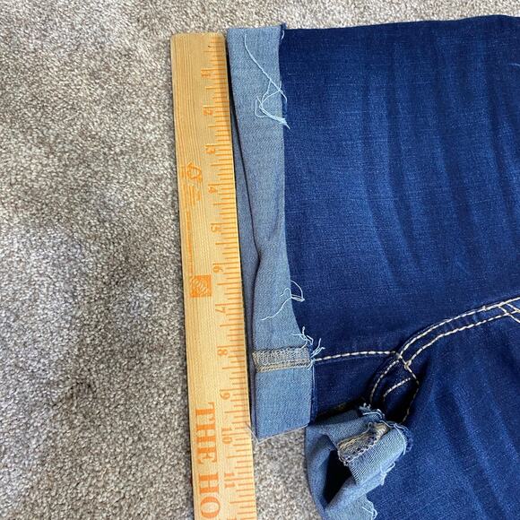 Designer True Religion Jayde Mid Rise Classic Short 28 dark wash rodeo western - Picture 9 of 12